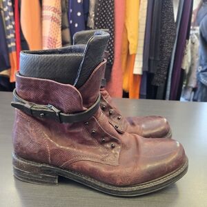 A.S.98 Burgundy Combat Boots